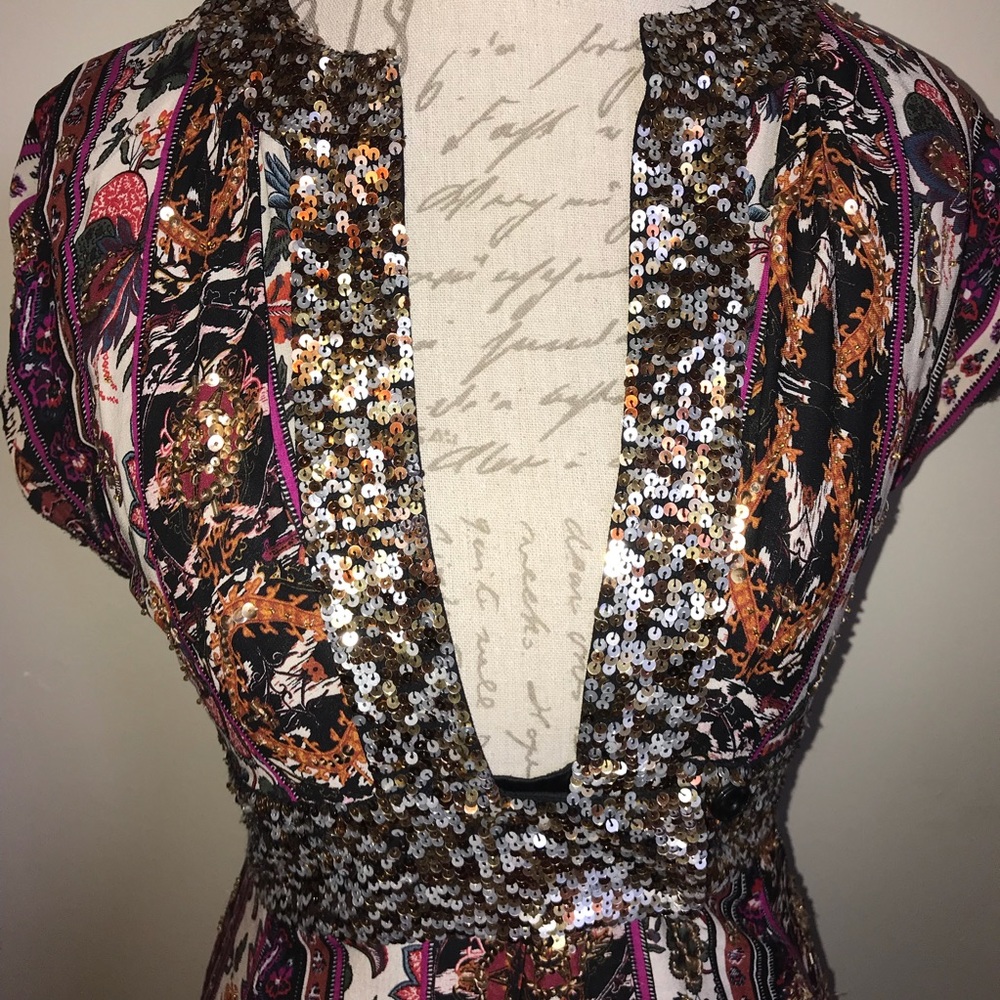 GUC 💜 DIANE VON FURSTENBERG | Pink Gold SilkDress - Picture 3 of 8